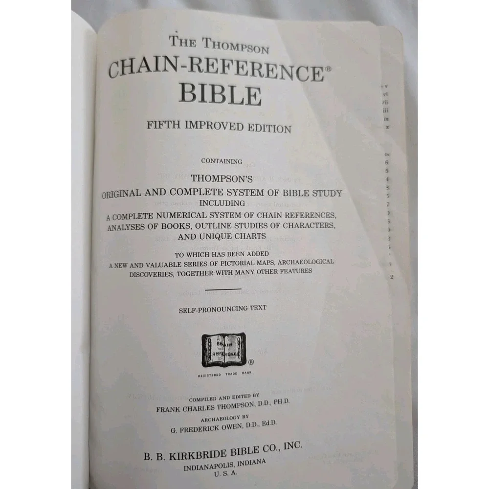 KJV Thompson Chain Reference Bible Fifth Improved Edition 1988 Kirkbride Black